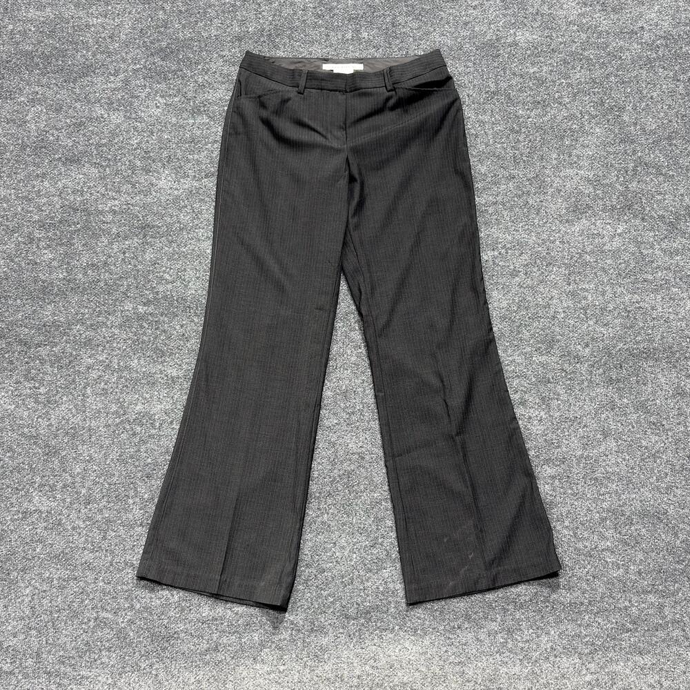 Max Studio Pants Womens 10 Black Pinstripe Stretch Twill Dress Trousers Office